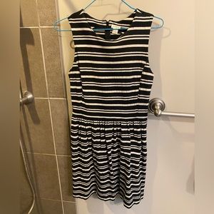 Jcrew Black and White Striped Dress
